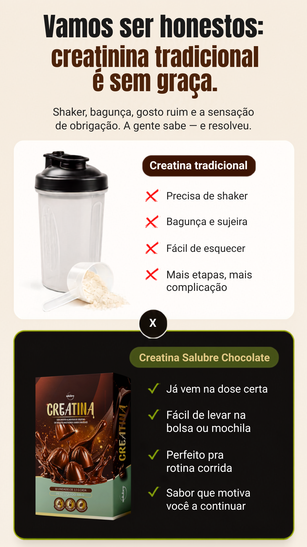 Vamos ser honestos: creatina tradicional é sem graça.